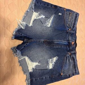 Kendall & Kylie Blue Distressed Jean Shorts